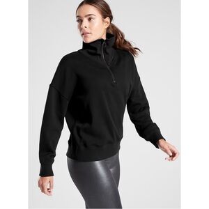 Athleta Cozy Karma 1/4 Zip Funnel Neck Sweater